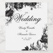 Étiquette Pour Bouteilles De Vin Mariage blanc gothique classique (Étiquettes simples)