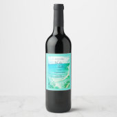Étiquette Pour Bouteilles De Vin mariage bleu côtier (Devant)