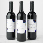 Étiquette Pour Bouteilles De Vin Mariage bleu Fleur sauvage moderne (Bouteilles)