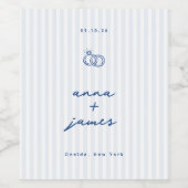 Étiquette Pour Bouteilles De Vin Mariage bleu lunaire (Étiquettes simples)