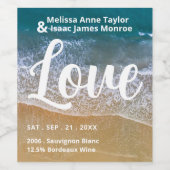 Étiquette Pour Bouteilles De Vin Mariage Blue Sea Beach (Étiquettes simples)