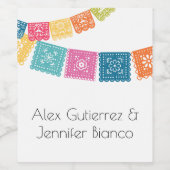 Étiquette Pour Bouteilles De Vin Mariage - Boda - Mariage Papel Picado (Étiquettes simples)