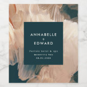 Étiquette Pour Bouteilles De Vin Mariage bohème moderne peint terracotta sarcelle (Étiquettes simples)