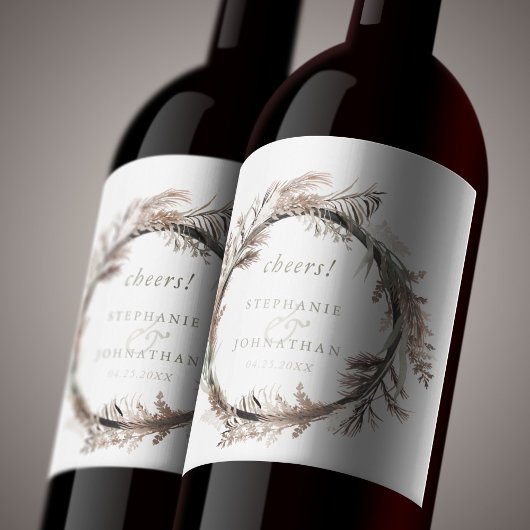 Étiquette Pour Bouteilles De Vin Mariage Boho d'automne