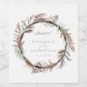 Étiquette Pour Bouteilles De Vin Mariage Boho d'automne (Étiquettes simples)