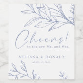 Étiquette Pour Bouteilles De Vin Mariage Boho de fleurs de périwinkle (Étiquettes simples)