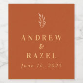 Étiquette Pour Bouteilles De Vin Mariage Boho élégant moderne (Étiquettes simples)