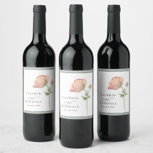 Étiquette Pour Bouteilles De Vin Mariage botanique simple et élégant