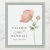 Étiquette Pour Bouteilles De Vin Mariage botanique simple et élégant (Étiquettes simples)