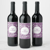 Étiquette Pour Bouteilles De Vin Mariage botanique violet moderne (Bouteilles)