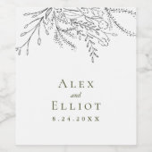 Étiquette Pour Bouteilles De Vin Mariage Bouquet débordant (Étiquettes simples)