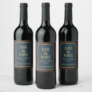 Étiquette Pour Bouteilles De Vin Mariage Brown victorien en cuir Snakeskin
