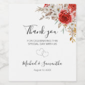 Étiquette Pour Bouteilles De Vin Mariage campagnard Rose rustique (Étiquettes simples)