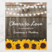 Étiquette Pour Bouteilles De Vin Mariage campagnard rustique | Tournesol encourage (Étiquettes simples)