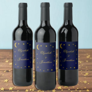 Étiquette Pour Bouteilles De Vin Mariage céleste du ciel nocturne