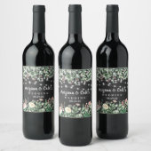 Étiquette Pour Bouteilles De Vin Mariage Chalkboard Floral Bois (Bouteilles)