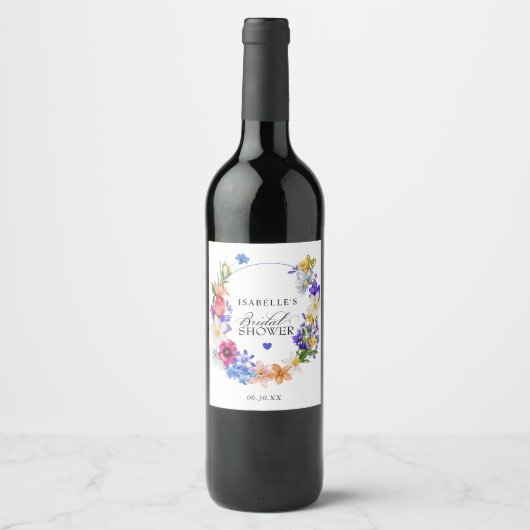 Étiquette Pour Bouteilles De Vin Mariage champêtre Purple Blue Red (Devant)