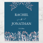 Étiquette Pour Bouteilles De Vin Mariage Chic Aquarelle rose pâle (Étiquettes simples)