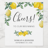 Étiquette Pour Bouteilles De Vin Mariage citrons Favor Cheers (Étiquettes simples)