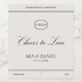 Étiquette Pour Bouteilles De Vin Mariage classique élégant (Étiquettes simples)