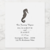 Étiquette Pour Bouteilles De Vin Mariage Clay Seahorse Beach (Étiquettes simples)