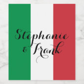 Étiquette Pour Bouteilles De Vin Mariage couleur drapeau italien (Étiquettes simples)