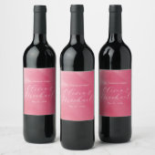 Étiquette Pour Bouteilles De Vin Mariage Curseur Ombré Rose Boho Clair Nom (Bouteilles)