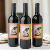Étiquette Pour Bouteilles De Vin Mariage d'accueil Gras Retro Citrus