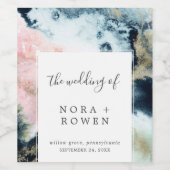 Étiquette Pour Bouteilles De Vin Mariage d'aquarelle céleste Abstrait (Étiquettes simples)