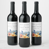 Étiquette Pour Bouteilles De Vin Mariage d'aquarelle d'été florale tropicale (Bouteilles)