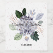 Étiquette Pour Bouteilles De Vin Mariage d'aquarelle florale (Étiquettes simples)