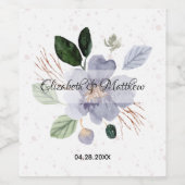 Étiquette Pour Bouteilles De Vin Mariage d'aquarelle florale (Étiquettes simples)