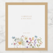 Étiquette Pour Bouteilles De Vin Mariage d'aquarelle Whimsical (Étiquettes simples)