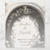 Étiquette Pour Bouteilles De Vin Mariage d'arche botanique romantique (Étiquettes simples)