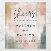 Étiquette Pour Bouteilles De Vin Mariage de automne Abstrait moderne Aquarelle (Étiquettes simples)