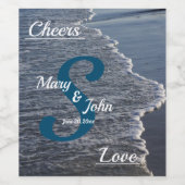 Étiquette Pour Bouteilles De Vin Mariage de beauté Shoreline (Étiquettes simples)