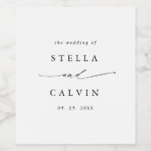 Étiquette Pour Bouteilles De Vin Mariage de calligraphie moderne noir et blanc (Étiquettes simples)