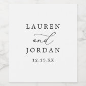 Étiquette Pour Bouteilles De Vin Mariage de calligraphie noir et blanc (Étiquettes simples)