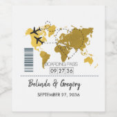Étiquette Pour Bouteilles De Vin Mariage de carte d'embarquement de destination (Étiquettes simples)
