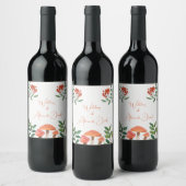 Étiquette Pour Bouteilles De Vin Mariage de champignon rouge aquarelle (Bouteilles)