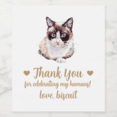 Étiquette Pour Bouteilles De Vin Mariage de chat personnalisé (Étiquettes simples)