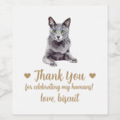 Étiquette Pour Bouteilles De Vin Mariage de chat personnalisé (Étiquettes simples)