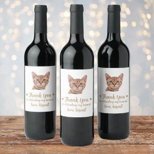 Étiquette Pour Bouteilles De Vin Mariage de chat personnalisé