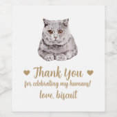 Étiquette Pour Bouteilles De Vin Mariage de chat personnalisé (Étiquettes simples)