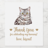 Étiquette Pour Bouteilles De Vin Mariage de chat personnalisé (Étiquettes simples)