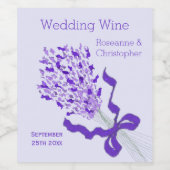 Étiquette Pour Bouteilles De Vin Mariage de conception de Lavande (Étiquettes simples)