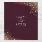 Étiquette Pour Bouteilles De Vin Mariage de Crimson profond de nuit étoilé (Étiquettes simples)