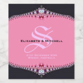 Étiquette Pour Bouteilles De Vin Mariage de dentelle rose Princess (Étiquettes simples)