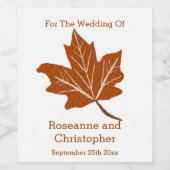 Étiquette Pour Bouteilles De Vin Mariage de design d'automne (Étiquettes simples)