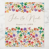 Étiquette Pour Bouteilles De Vin Mariage de fleurs de prés pourpre jaune moutarde d (Étiquettes simples)